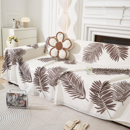 Leaf Printed Slipcover Sofa Covers, Universal Couch Throw Cover, Pets Furniture Protector for Home Decor