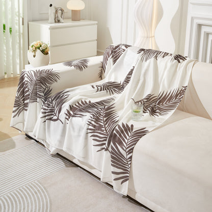 Leaf Printed Slipcover Sofa Covers, Universal Couch Throw Cover, Pets Furniture Protector for Home Decor