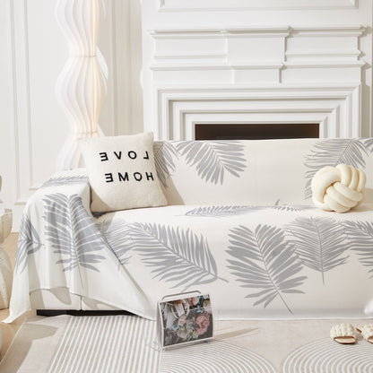 Leaf Printed Slipcover Sofa Covers, Universal Couch Throw Cover, Pets Furniture Protector for Home Decor