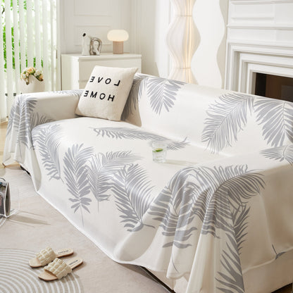 Leaf Printed Slipcover Sofa Covers, Universal Couch Throw Cover, Pets Furniture Protector for Home Decor
