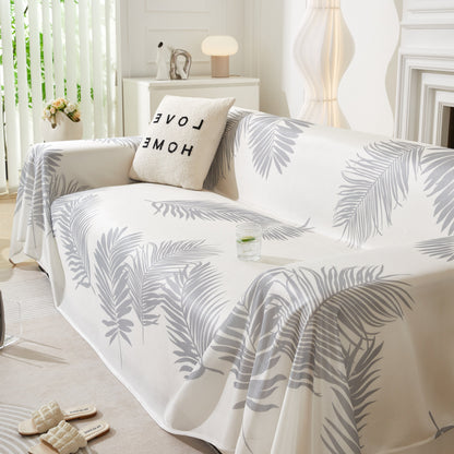 Leaf Printed Slipcover Sofa Covers, Universal Couch Throw Cover, Pets Furniture Protector for Home Decor