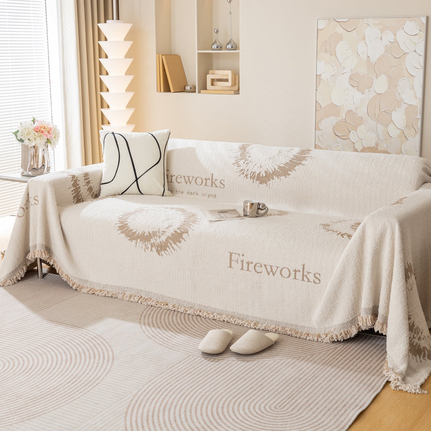 Fireworks Reversible Couch Cover Blankets Furniture Covers Washable Sectional Couch Covers