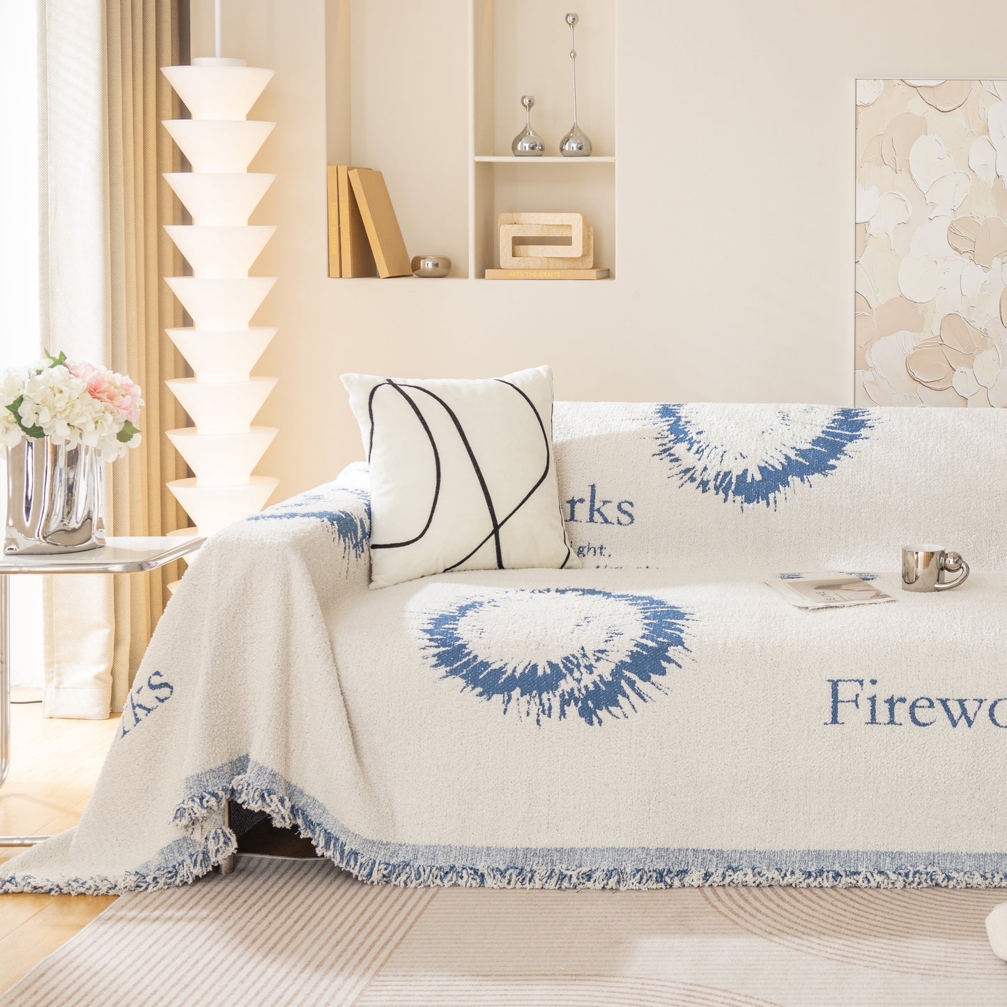 Fireworks Reversible Couch Cover Blankets Furniture Covers Washable Sectional Couch Covers