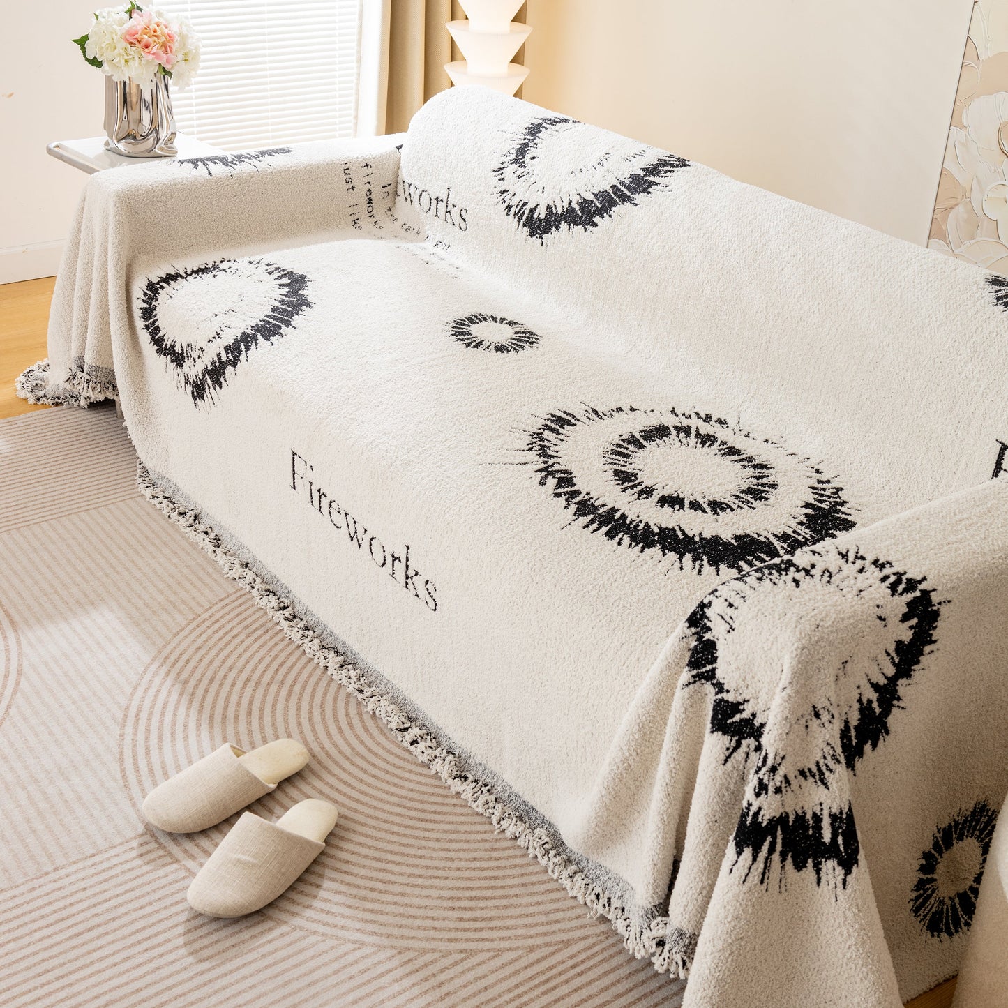Fireworks Reversible Couch Cover Blankets Furniture Covers Washable Sectional Couch Covers