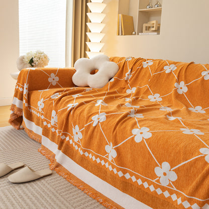 Comfy Four-Leaf Clover Hope Faith Love Luck Blanket for Couch, Chenille Scratch Proof Sofa Blanket Covers