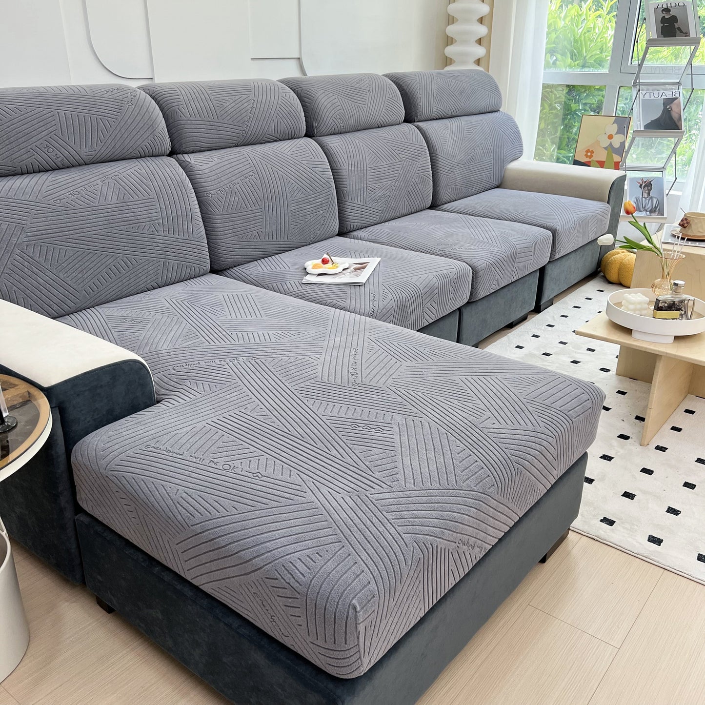 Stretch Couch Cushion Covers, Slipcovers Sofa Cushion Protector Covers, Elastic Furniture Protector for Pets, Kid