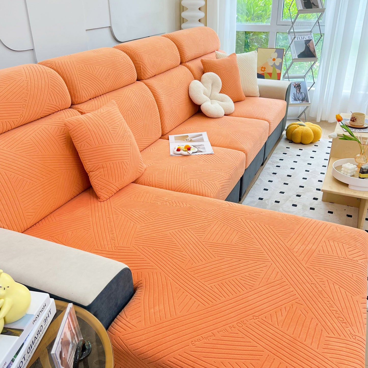 Stretch Couch Cushion Covers, Slipcovers Sofa Cushion Protector Covers, Elastic Furniture Protector for Pets, Kid