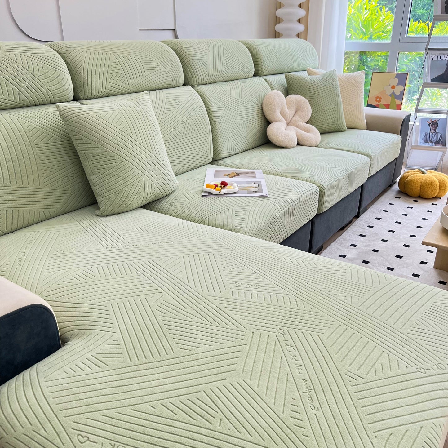 Stretch Couch Cushion Covers, Slipcovers Sofa Cushion Protector Covers, Elastic Furniture Protector for Pets, Kid