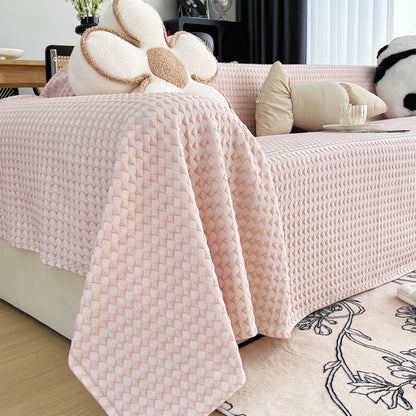 Cooling Textured Sofa Cover Washable Soft Couch Throw Blanket for Summer & Pets