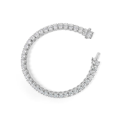 IGI Certified 14K White Gold 15.0 Cttw Oval Cut Lab Grown Diamond Tennis Bracelet