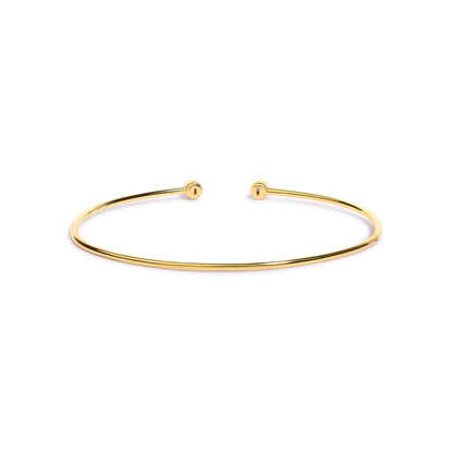 10K Yellow Gold plated Sterling Silver Lab Grown Diamond Accent Bezel Cuff Bangle Bracelet