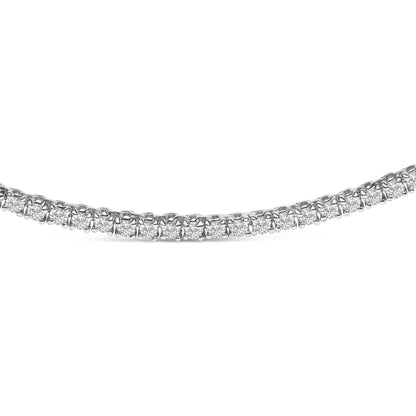 14K White Gold 3.0 Cttw Diamond Tennis Necklace