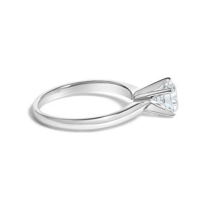 14K White Gold 1.00 Cttw Round Lab Grown Diamond Solitaire Ring