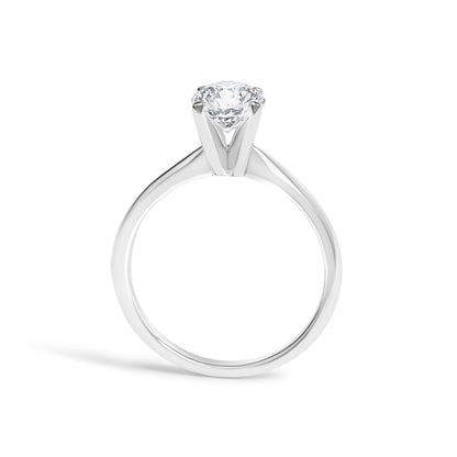 14K White Gold 1.00 Cttw Round Lab Grown Diamond Solitaire Ring