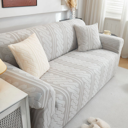 3D Embossed Geometric Couch Slipcover, Stretch Washable Non Slip Furniture Protector