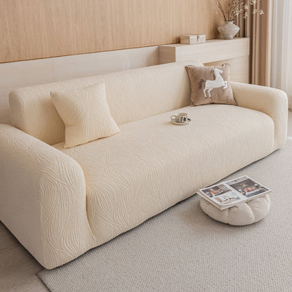 Elastic Stretch Sofa Cover Slipcover,  Thick Plush Wavy Flowing Texture Couch Cover
