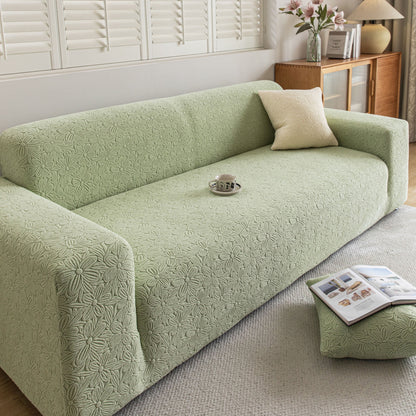 High Elastic Floral Couch Slipcover, Jacquard Stretch Non-Slip Furniture Protector