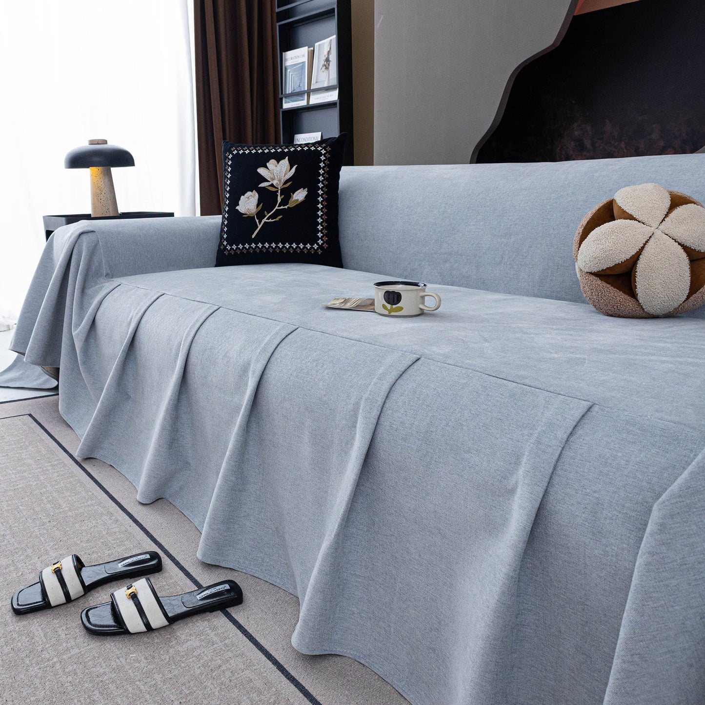 Water Repellent Couch Cover, Non Slip Furniture Protector for Leather & Fabric Sofa