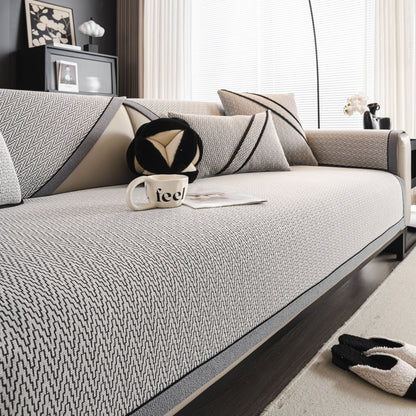 Herringbone Couch Protector for Pets, Non-Slip Washable Sectional Couch Covers