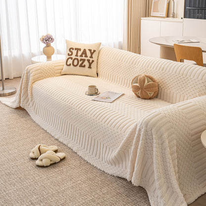 Boho 3D Geometric Throw Blanket for Couch, Luxurious Velvety Plush Fleece Sofa Cover