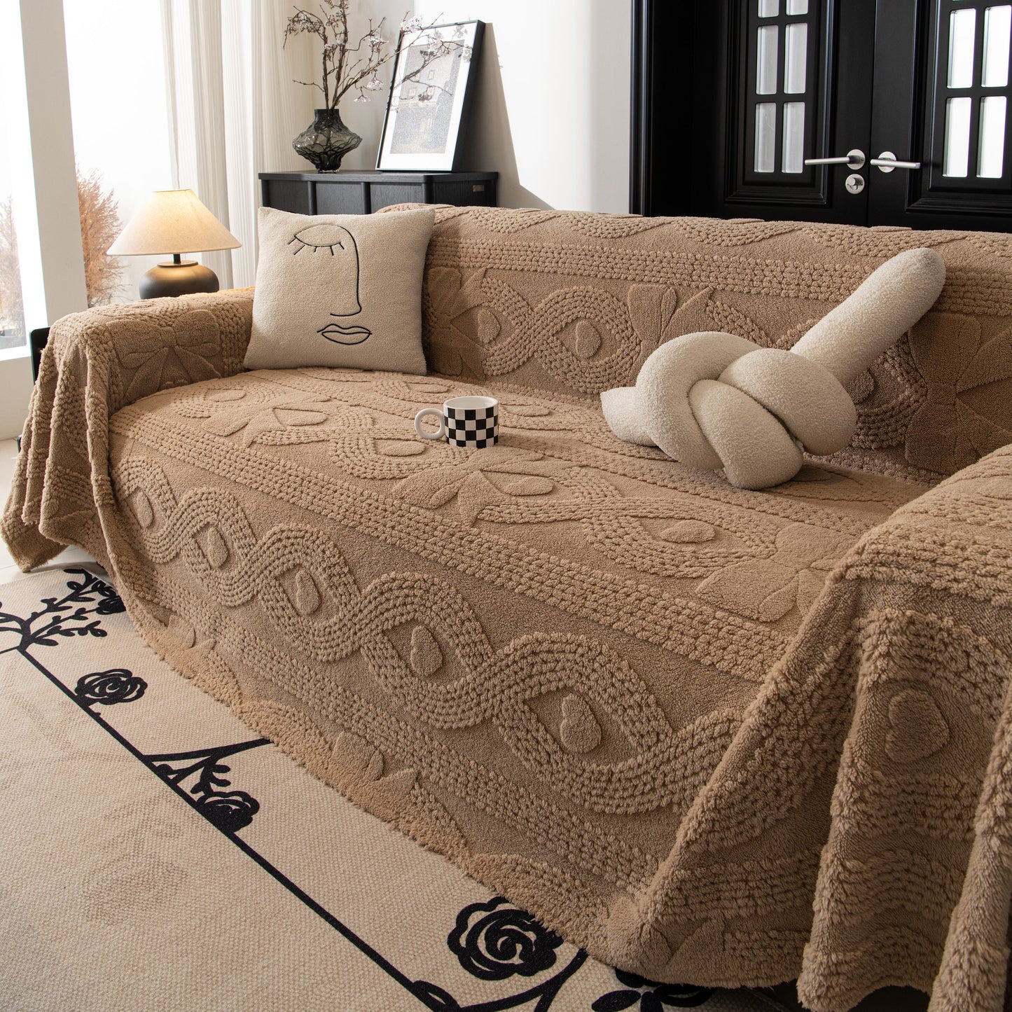 Soft Plush Fleece Throw Blanket for Couch Solid Cute Warm Couch Cover Blanket for Winter