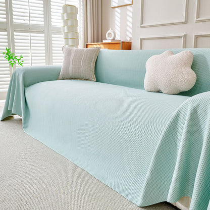 Cooling Ice Silk Knit Couch Cover, Breathable Pet Friendly Soft Throw Cover for Sofas