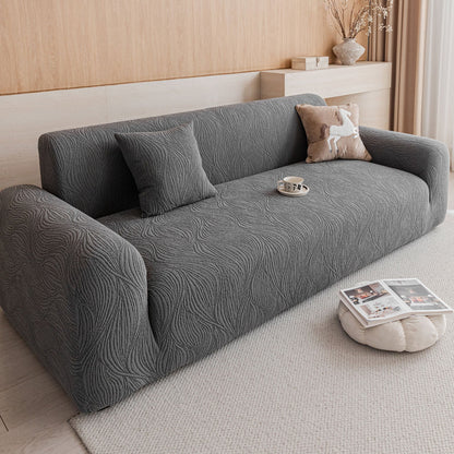 Elastic Stretch Sofa Cover Slipcover,  Thick Plush Wavy Flowing Texture Couch Cover