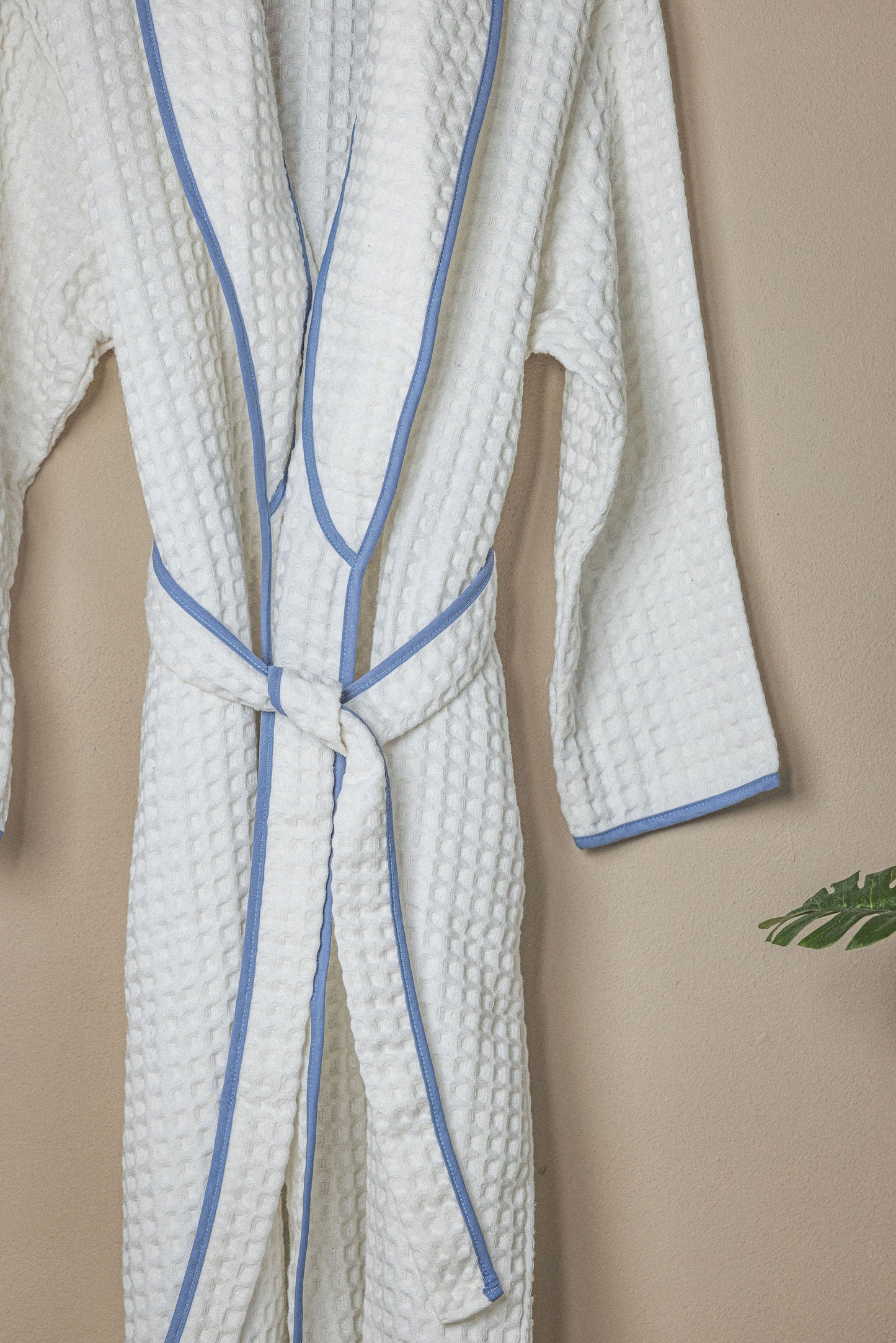 Waffle Weave Bath Robe - White