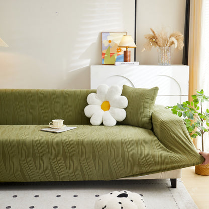 Textured Wave Stretch Sofa Couch Cover, Soft Washable Spandex Furniture Slipcovers
