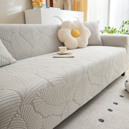Jacquard Leaf Stretch Sofa Protector Cover Soft Washable Spandex Couch Slipcover