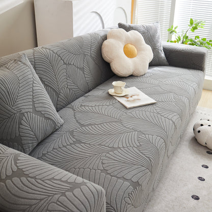 Jacquard Leaf Stretch Sofa Protector Cover Soft Washable Spandex Couch Slipcover