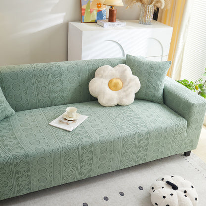 Embossed Geometric Elastic Sofa Cover Boho Stylish Decorative Furniture Covers