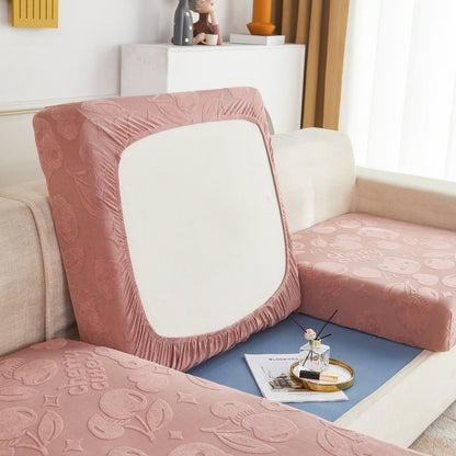 Cherry Cute Cooling Silk Fabric Stretch Couch Cushion Covers, Non-Slip Furniture Protector for Kids