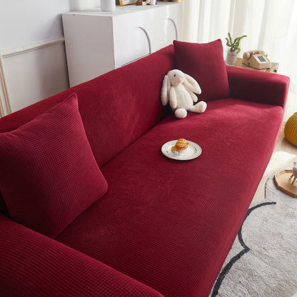 Grid Textured Stretch Sofa Cover, Soft Elastic Slipcover for Couch Protection