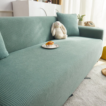 Grid Textured Stretch Sofa Cover, Soft Elastic Slipcover for Couch Protection