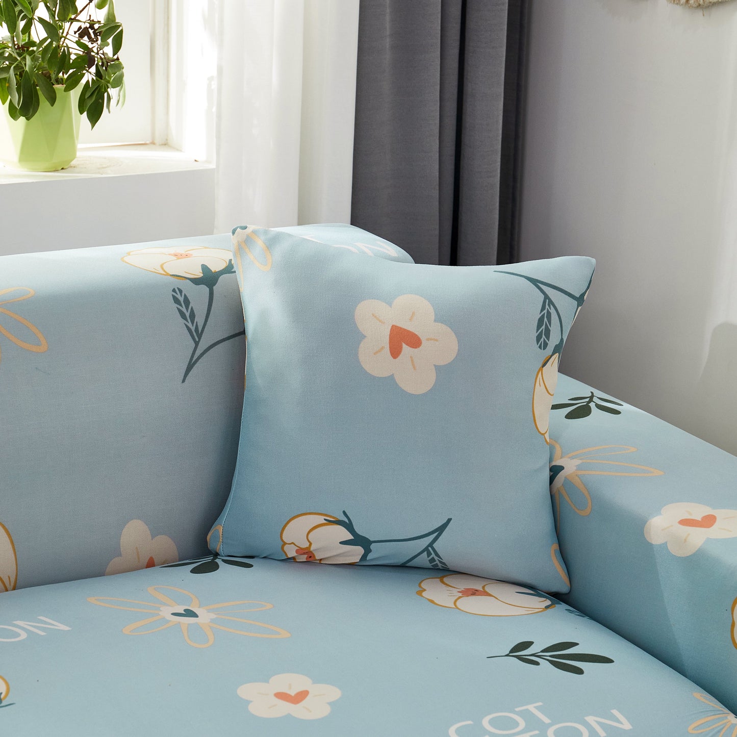 Super Stretch Couch Covers with Elastic Bottom, Non Slip Sofa Cover for Sectional L Shape Sofa, Protects Furniture from Dogs and Kids