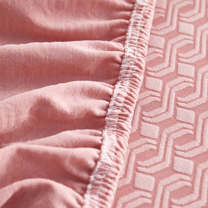 Growth Rings Jacquard Fleece Fabric Stretch Cushion Cover, Non-Slip Furniture Protector for Kids, Couch Cushion Covers