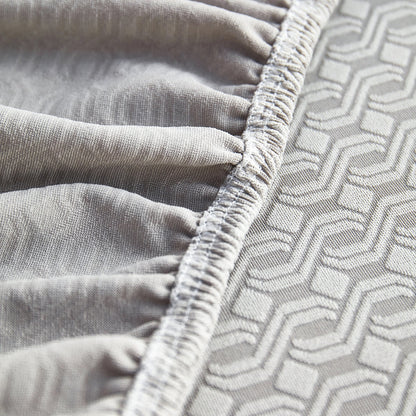 Growth Rings Jacquard Fleece Fabric Stretch Cushion Cover, Non-Slip Furniture Protector for Kids, Couch Cushion Covers