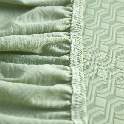 Growth Rings Jacquard Fleece Fabric Stretch Cushion Cover, Non-Slip Furniture Protector for Kids, Couch Cushion Covers