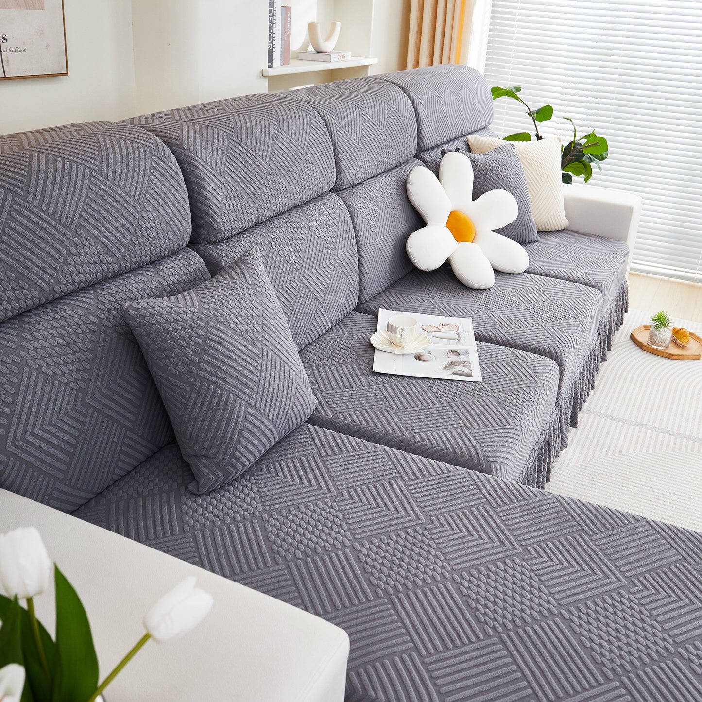Stretch Sofa Covers for Couch Seats and Cushions, Suitable for 1/2/3/4/L Seater Sofas and Couches