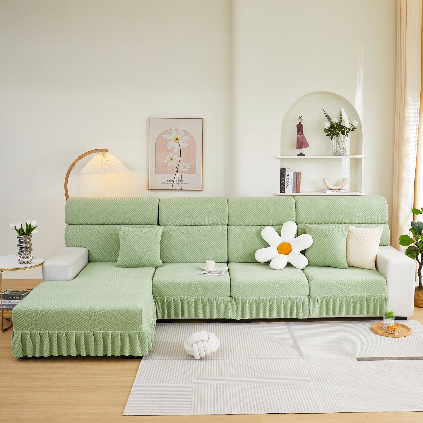 Stretch Sofa Covers for Couch Seats and Cushions, Suitable for 1/2/3/4/L Seater Sofas and Couches