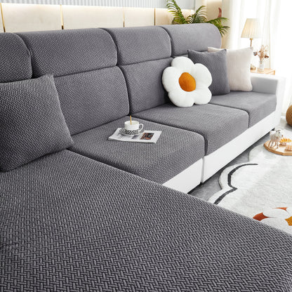 High Stretch Separate Cushion Covers Sofa Slipcover for L-Shaped Sectional Couch