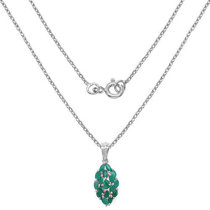1.26 Carat Genuine Emerald .925 Sterling Silver Pendant