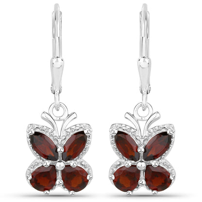 2.60 Carat Genuine Garnet .925 Sterling Silver Earrings