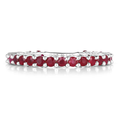 1.04 Carat Genuine Ruby .925 Sterling Silver Ring