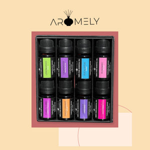 Aromely Essential Oils Top 8 Gift Set 100% Pure Therapeutic Grade Oils for Steam Saunas. Eucalyptus, Lavender, Lemongrass, Orange, Ylang-Ylang, Rosemary, Cedarwood, Cinnamon.