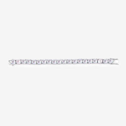 40.00 Carat Genuine Opal Rainbow Quartz .925 Sterling Silver Bracelet