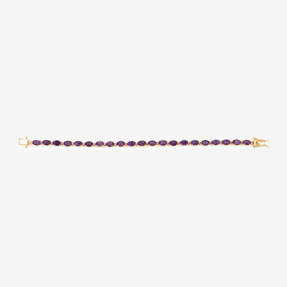 7.98 Carat Genuine Amethyst .925 Sterling Silver Bracelet