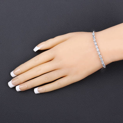 2.75 Carat Genuine Blue Topaz .925 Sterling Silver Bracelet