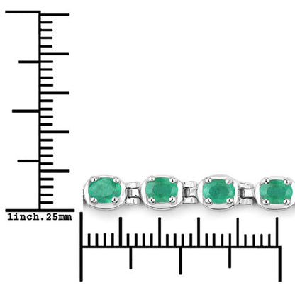 3.78 Carat Genuine Emerald .925 Sterling Silver Bracelet